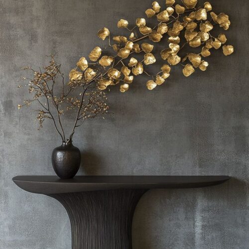 Modern Branch with leaves - 100% MADE FROM BRASS