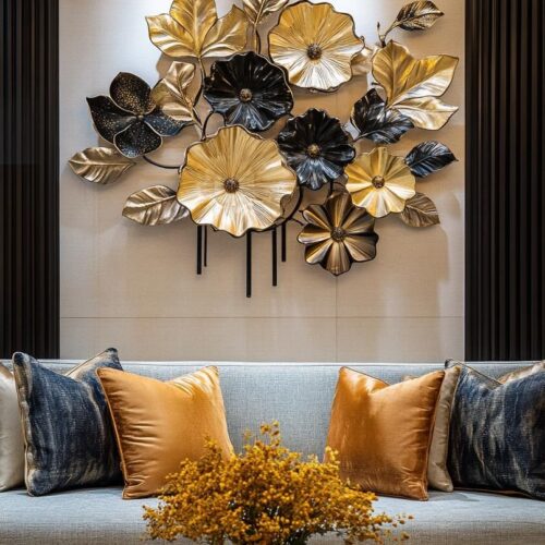 3 Home Decor Handmade Metal Wall Designs, Gives a Perfect Interior Design | Perfect for Living room, Bedroom, Restaurant, Hotel Rooms, Drawing Room Decor