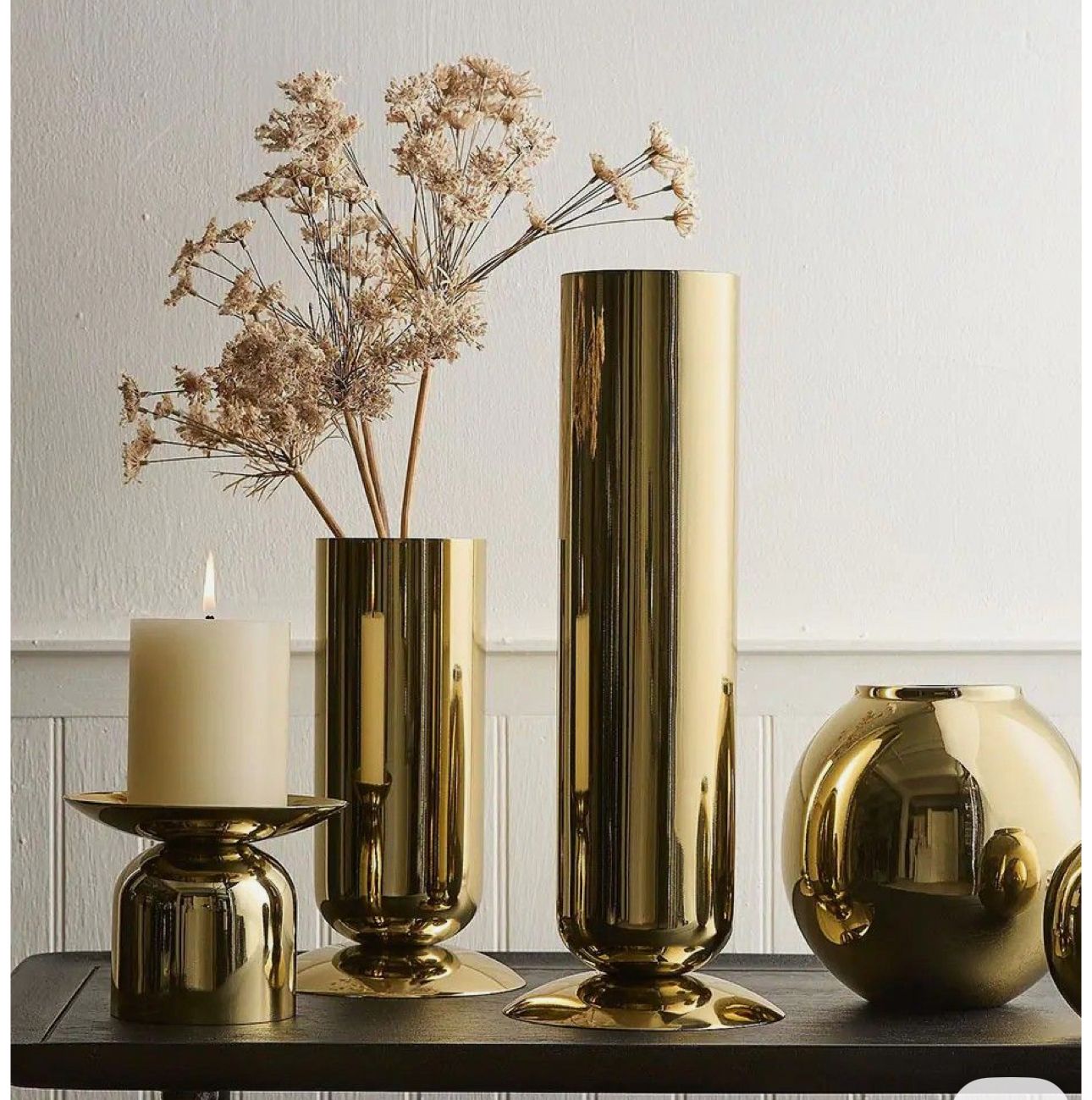 Polished Metal Vases