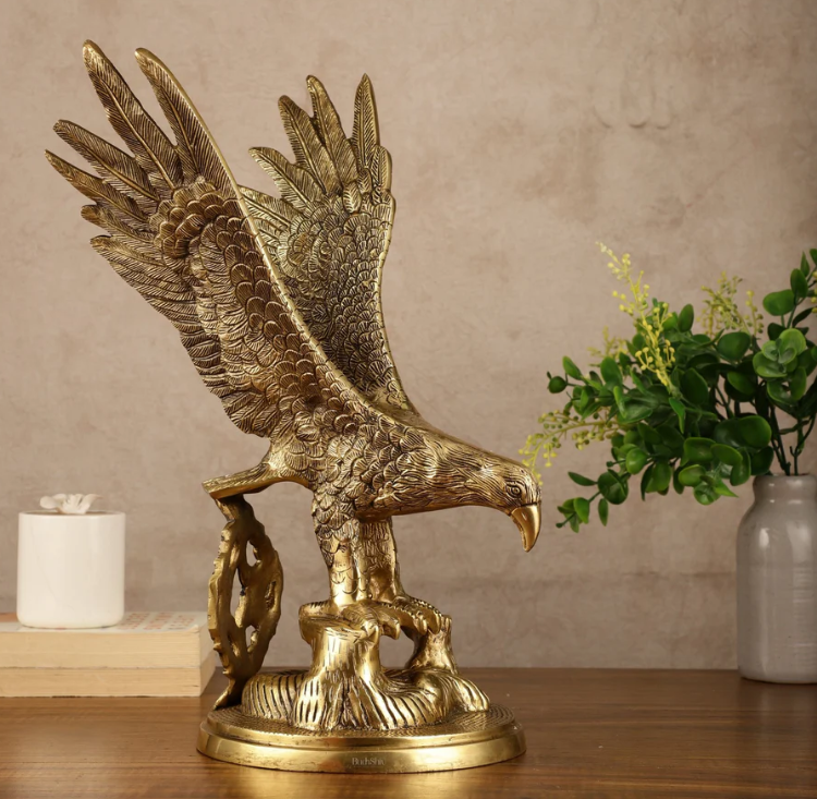 Brass Large Decorative Eagle Statue Showpiece