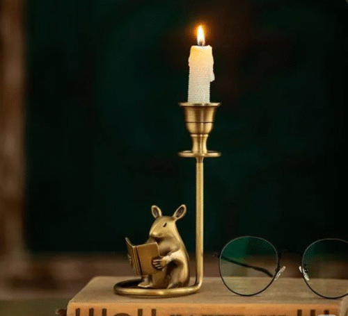 Candle Holders Retro Pure Brass Candle Holders, Creative Animal Rat Candlestick Holders, Centerpiece Table Decorative Modern Candlelight Dinner Metal Candle Stand Candle Stand