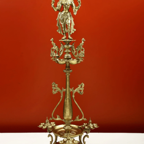 24" Large Twenty Six Wicks Lakshmi Lamp (Hoysala Art) | Handmade |