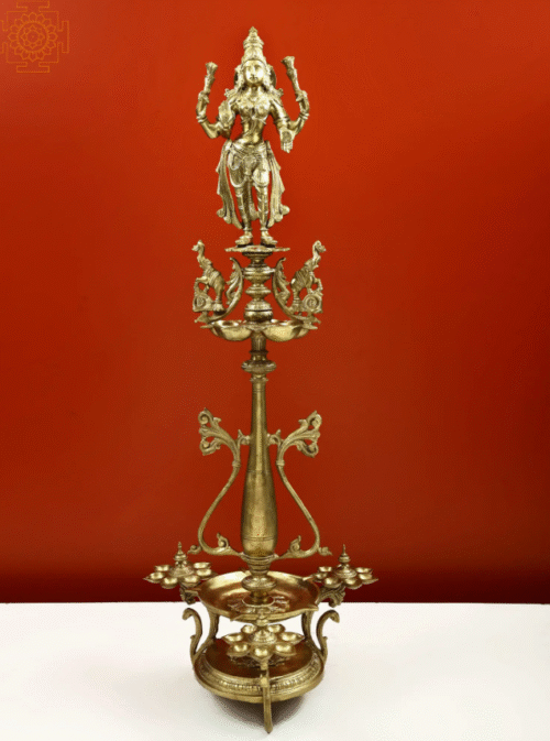 24" Large Twenty Six Wicks Lakshmi Lamp (Hoysala Art) | Handmade |
