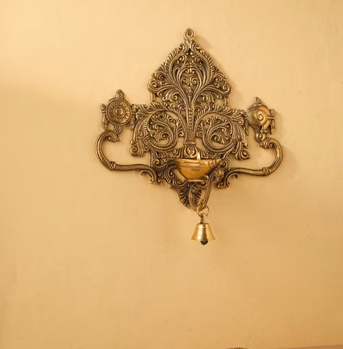 Brass Antiqued Oil Lamp