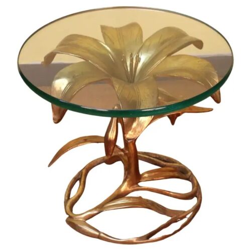 f_44629242_1744920799921_bg_processed Mid-Century Hollywood Regency Lily Flower Side Table