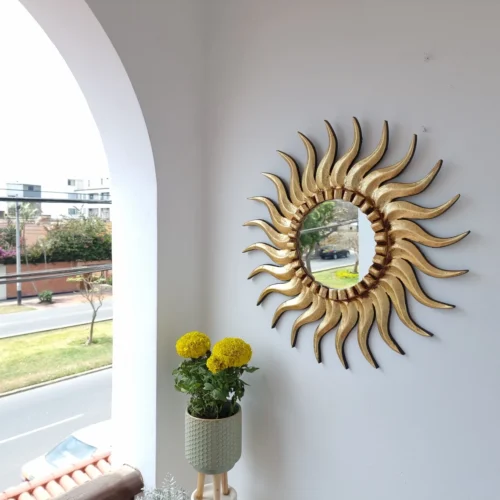 Mirrors "SOL RENACIENTE GOLD 50CM "- Interior decoration - Wall Mirror - Home decoration- Decorative mirrors